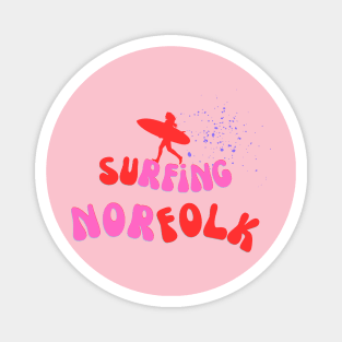 Surfing Norfolk - Pink and Red Magnet